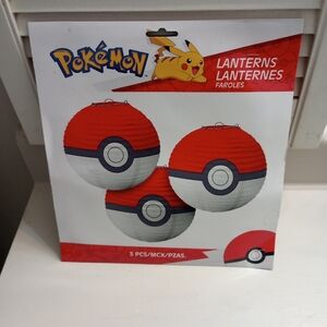 Pokemon Party Decorations Poke Ball Lanterns New In Package